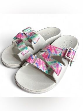 Chaco Women's Chillos Slide in Light Tie Dye ultra-lightweight recovery sandals